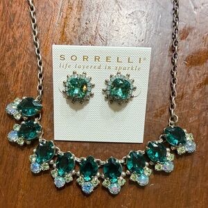 Sorrelli Emerald Green and Silver Necklace Set-Brand New!